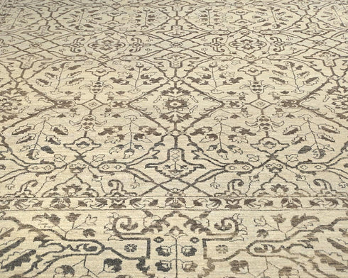 9x12 Zeigler Light Brown Afghan Hand Knotted Wool Area Rug